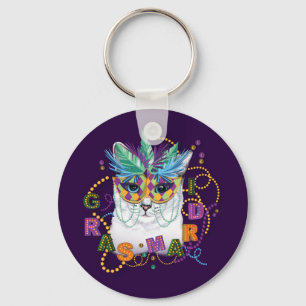 Mardi Gras Cat, Funny Mardi Gras Key Ring