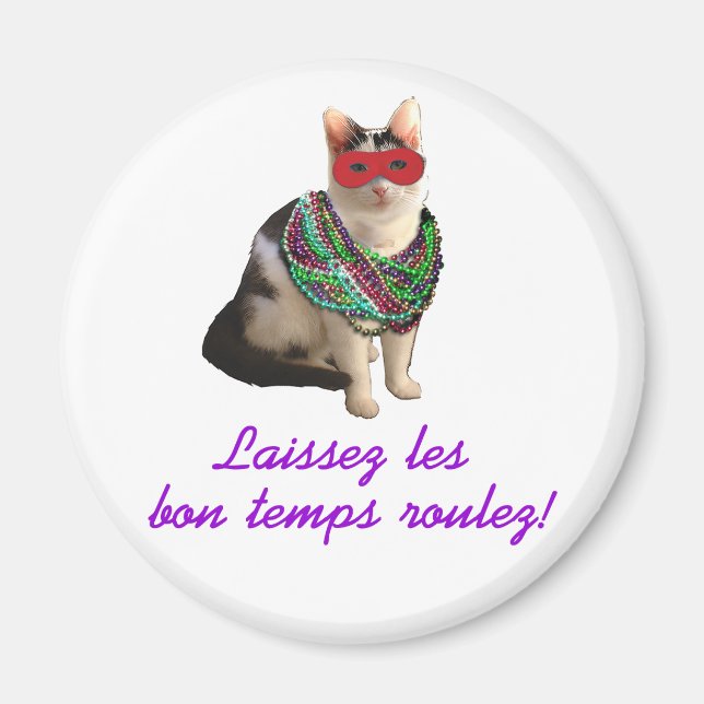 Mardi Gras Cat Magnet (Front)