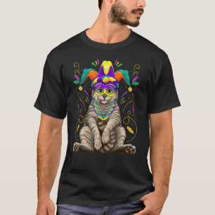Mardi Gras Cat Nola New Orleans Louisiana  Cat Cos T-Shirt