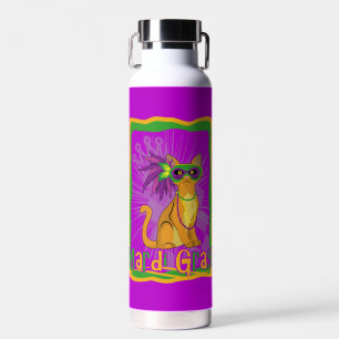 Mardi Gras Cat Water Bottle