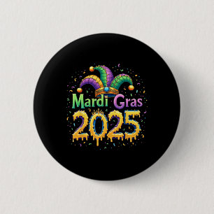 Mardi Gras Celebration 2025 Mask Feathers Mardi Gr 6 Cm Round Badge