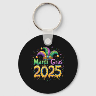 Mardi Gras Celebration 2025 Mask Feathers Mardi Gr Key Ring