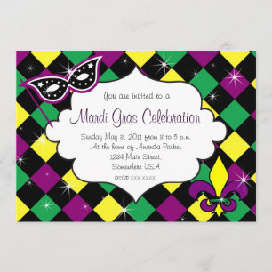 Mardi Gras Celebration Invitation