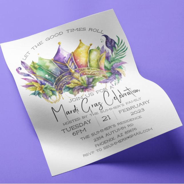 Mardi Gras Celebration Watercolor Crown (Creator Uploaded)