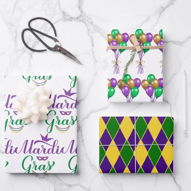 Mardi Gras Celebration  Wrapping Paper Sheet (Front)