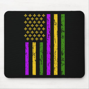 Mardi Gras Celebrations Us Mardi Gras Flag Mouse Mat