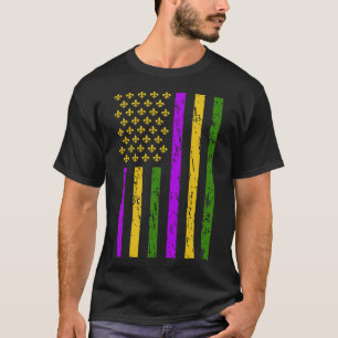 Mardi Gras Celebrations Us Mardi Gras Flag T-Shirt