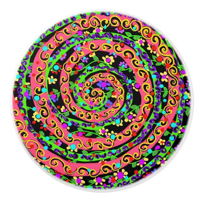 Mardi Gras Ceramic Knob (Front)