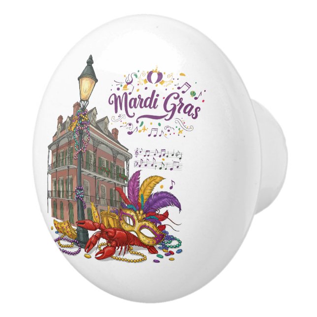 Mardi Gras Ceramic Knob (Right)