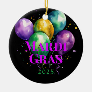 Mardi Gras Ceramic Tree Decoration