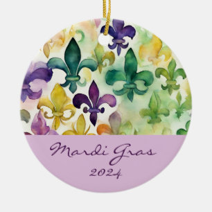 Mardi Gras Ceramic Tree Decoration