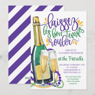 Mardi Gras Champagne Invitation