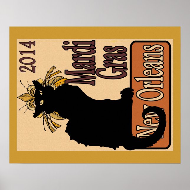 Mardi Gras Chat Noir Poster (Front)