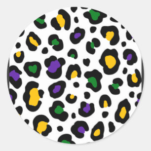 Mardi Gras Cheetah Stickers
