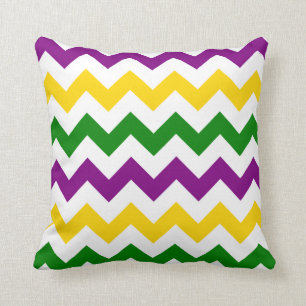 Mardi Gras Chevron Pattern Cushion