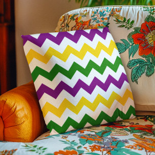 Mardi Gras Chevron Pattern Cushion