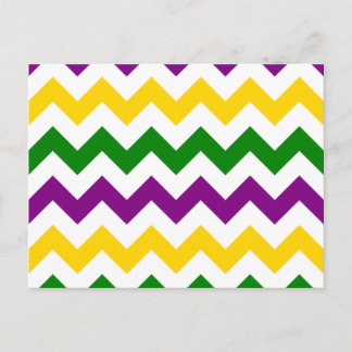 Mardi Gras Chevron Pattern Postcard