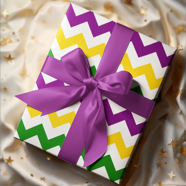 Mardi Gras Chevron Pattern Wrapping Paper (Mardi Gras Chevron Pattern Wrapping Paper)