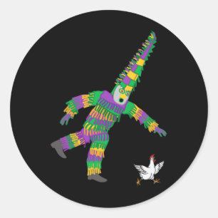Mardi Gras Chicken Jester Farming Animal Fat Tuesd Classic Round Sticker