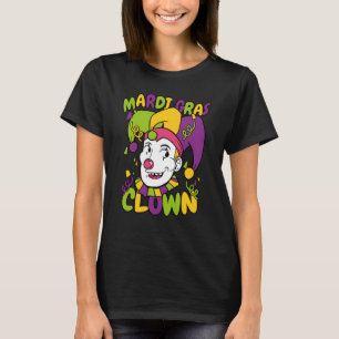 Mardi Gras Clown With Jester Hat Carnival Season C T-Shirt