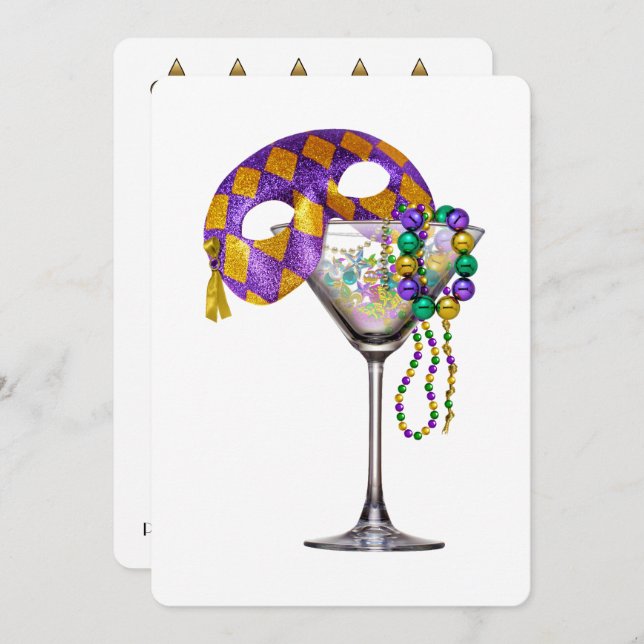 Mardi Gras - Cocktail Party Invitation (Front/Back)