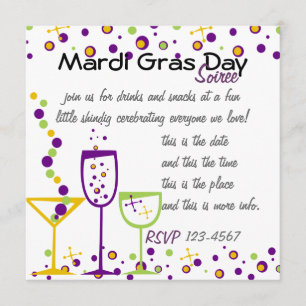 Mardi Gras Cocktails Invitation