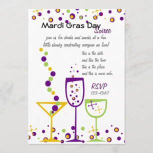Mardi Gras Cocktails Invitation