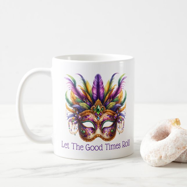 Mardi Gras  Coffee Mug (With Donut)