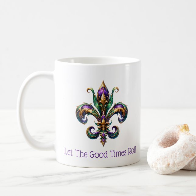 Mardi Gras  Coffee Mug (With Donut)