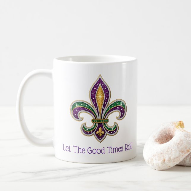 Mardi Gras  Coffee Mug (With Donut)