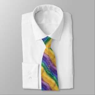 Mardi Gras Color Pattern  Tie