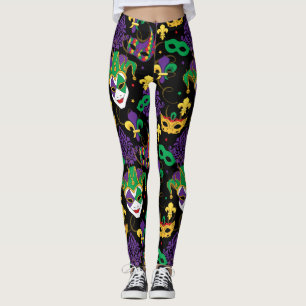 Mardi Gras Colourful Carnival Pattern Leggings