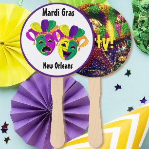 Mardi Gras Colourful  Party Favour Hand Fan