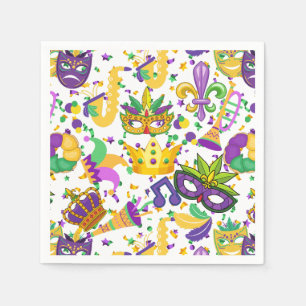 Mardi gras colours napkin