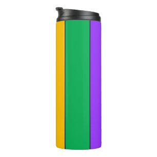 Mardi Gras Colours Striped Pattern Thermal Tumbler