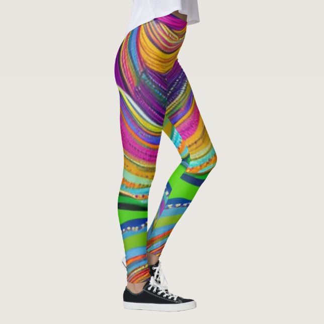 Mardi Gras colours with beads leggings (Right)