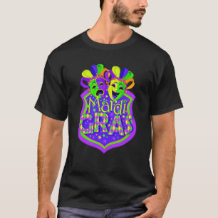 Mardi Gras Comedy and Tragedy Masks Carnival Costu T-Shirt