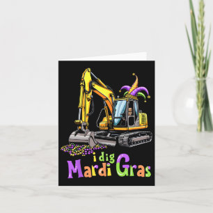 Mardi Gras Construction Truck Cute Vehicle Boys Ki Card