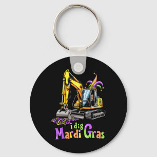 Mardi Gras Construction Truck Cute Vehicle Boys Ki Key Ring