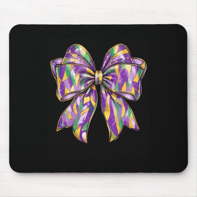 Mardi Gras Coquette Bow 2  Mouse Mat (Front)