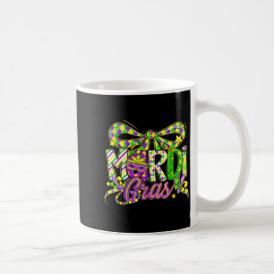 Mardi Gras Coquette Bow Carnival Typography Girl W Coffee Mug
