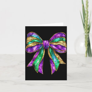 Mardi Gras Coquette Bow Fat Tuesday New Orleans Card
