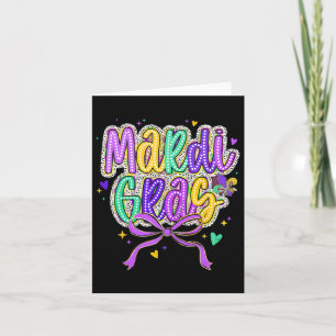 Mardi Gras Coquette Bow Fat Tuesday New Orleans Ki Card