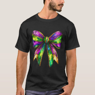 Mardi Gras Coquette Bow Fat Tuesday New Orleans Ki T-Shirt