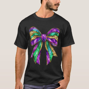 Mardi Gras Coquette Bow Fat Tuesday New Orleans T-Shirt