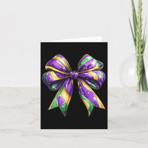 Mardi Gras Coquette Bow Fat Tuesday New Orleans Wo Card