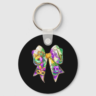 Mardi Gras Coquette Bow Fat Tuesday New Orleans Wo Key Ring
