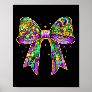 Mardi Gras Coquette Bow Fat Tuesday New Orleans Wo Poster