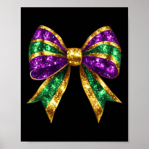 Mardi Gras Coquette Bow Fat-tuesday New Orleans Wo Poster