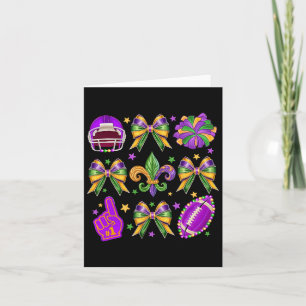 Mardi Gras Coquette Bow Football Mardi Gras New Or Card